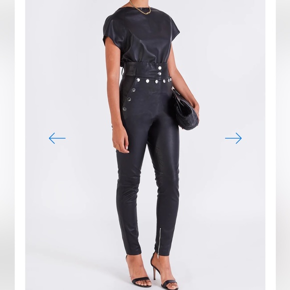 SKIIM PARIS NATALIE
HIGH WAIST STRETCH LEATHER TROUSER - BLACK - Picture 2 of 8